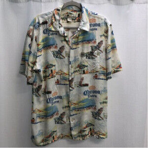 JOE Marlin Corona Extra Button Front Hawaiian Shirt. Large